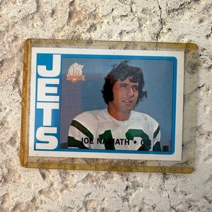 New York Jets Joe Namath Football Card - Blue & White
